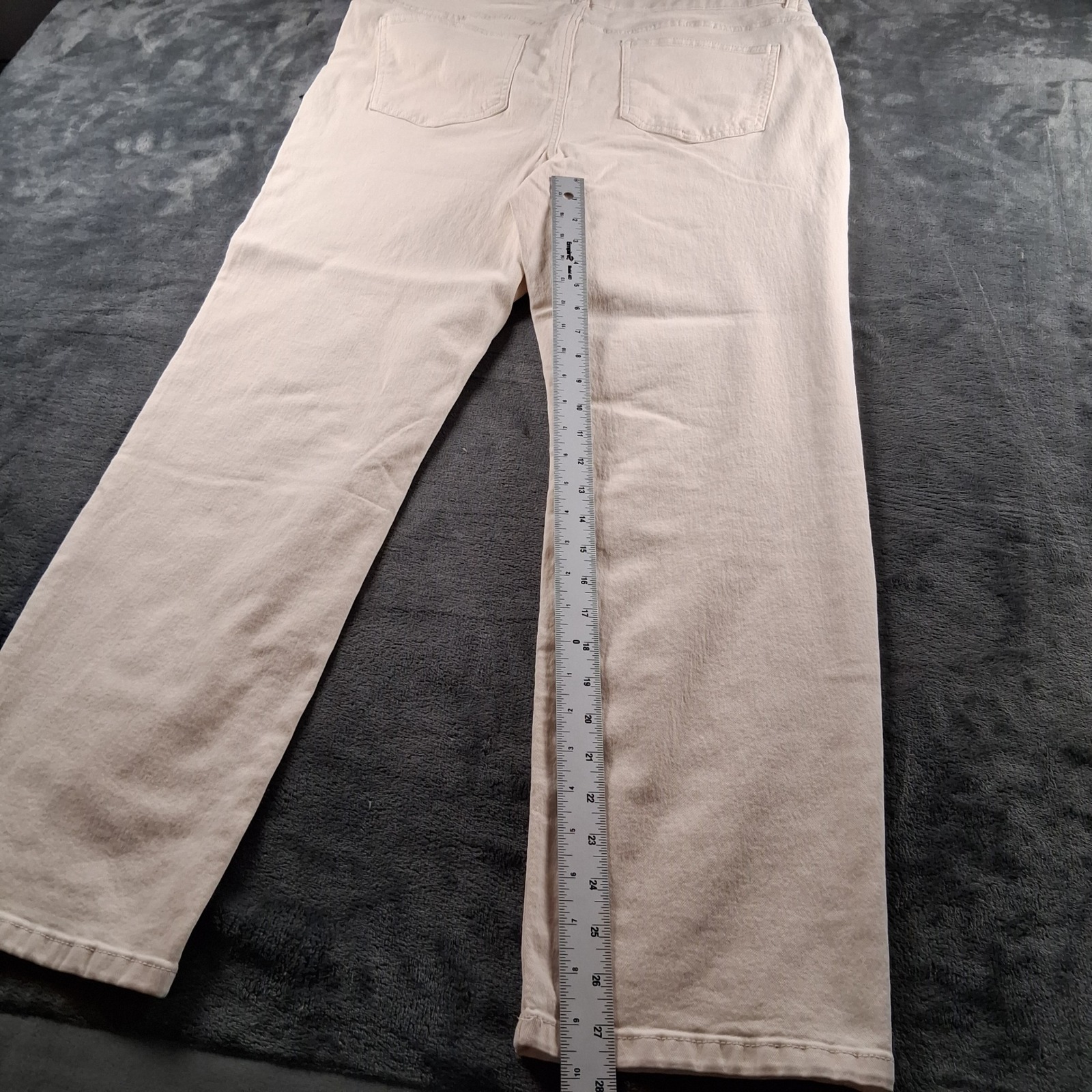 Nwt Denim & Co Straight Leg Jeans Womens 16 Cream Off-White Mid Rise Twill Denim — image 6 of 8